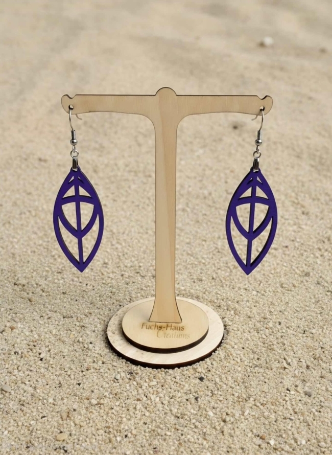Boucles d'oreilles "Feuilles violettes"