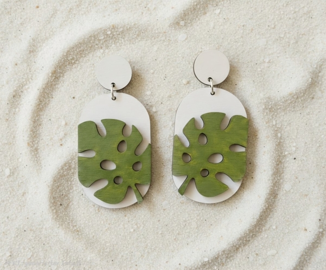 Boucles d'oreilles "Feuillage Tropical"