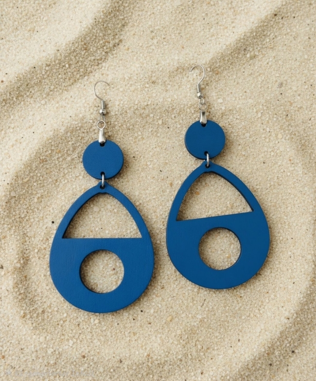 Boucles d'oreilles "Géométriques Bleu Intense"