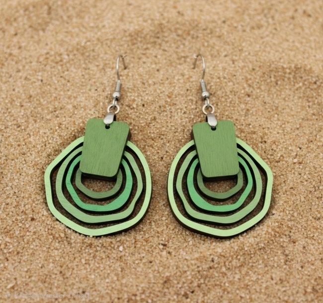 Boucles d'oreilles "Cercles Emeraude"