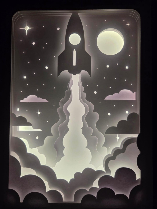 Tableau Lumineux Fusée