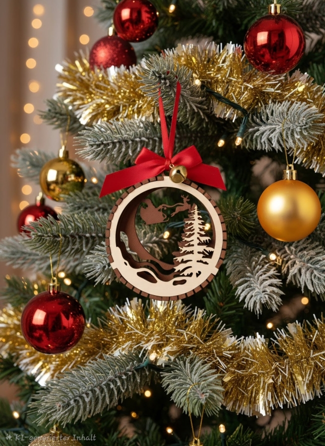 Boules de Noël en Bois en Relief