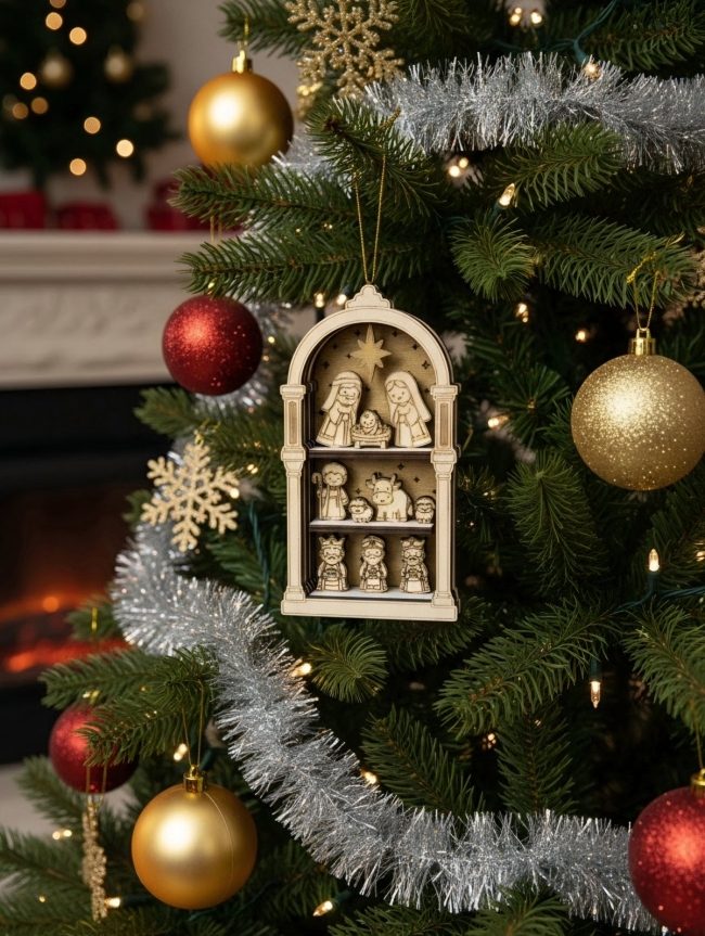 Crèche de Noël à Suspendre